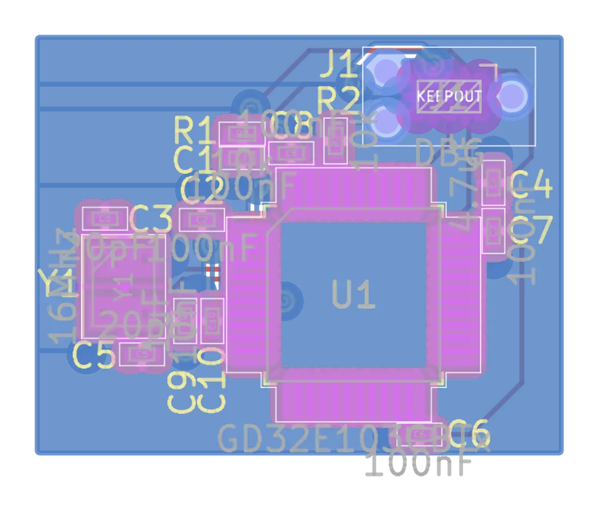 GD32E103CBT6 PCB preview